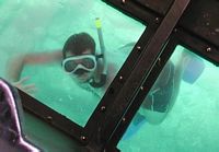 Sous le bateau  fond de verre